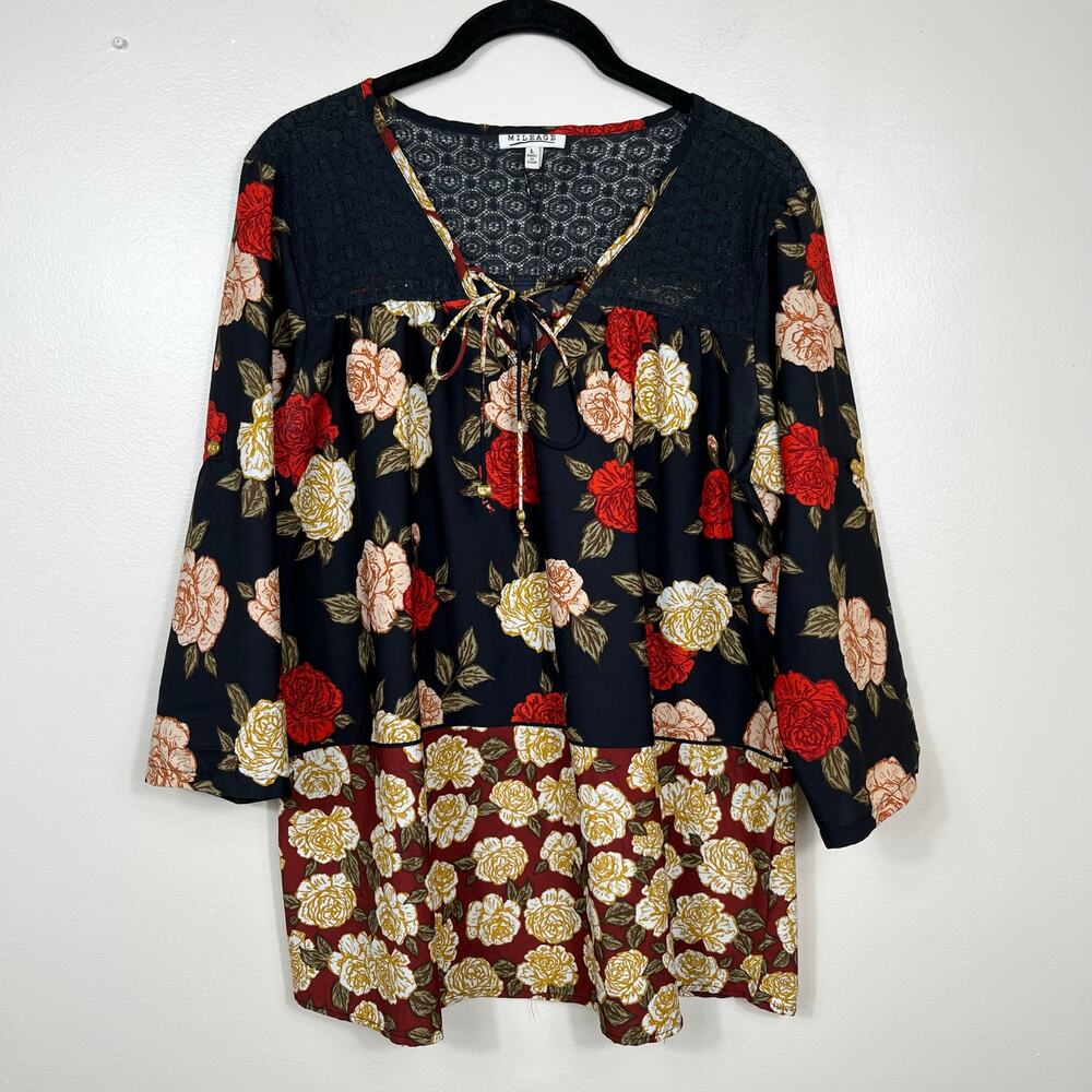 Mileage Large Floral Boho Top